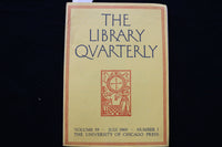 1969 THE LIBRARY QUARTERLY SOFTCOVER BOOKS - LOT OF 2 -UNIV OF CHI. PRESS-K 2240
