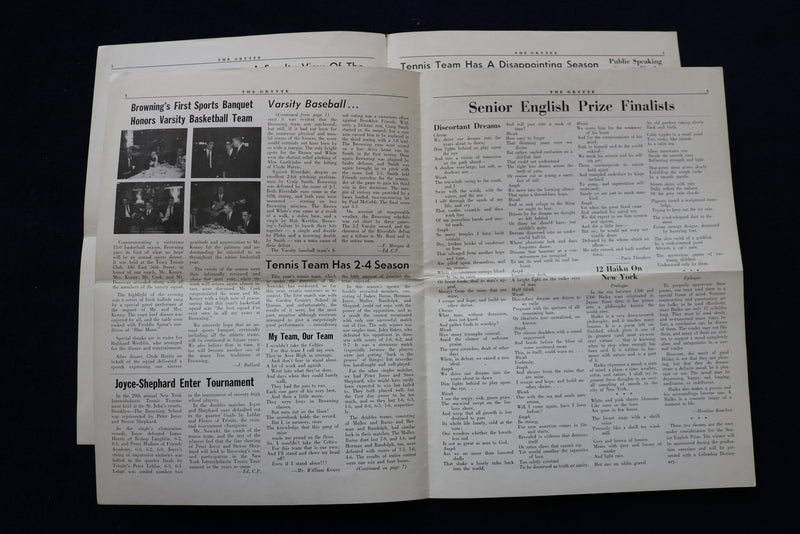 1961 THE GRYTTE NEWSPAPER - BROWNING SCHOOL - LOT OF 2 - K 1615