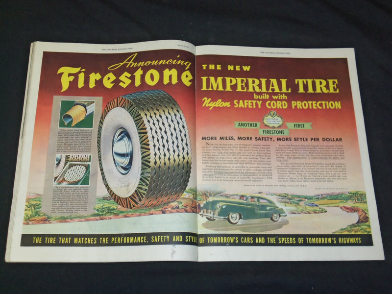 1947 MARCH 29 THE SATURDAY EVENING POST MAGAZINE - ILLUSTRATED COVER - SP 5523
