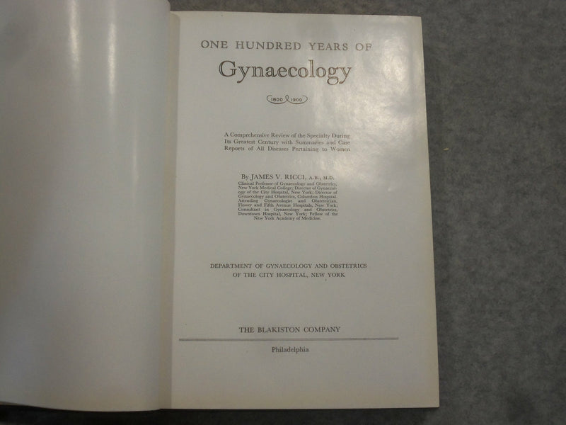 1945-1950 GENEALOGY / 100 YEARS OF GYNAECOLOGY BY JAMES RICCI-LOT OF 2- KD 2759W