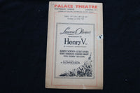 1947 LAURENCE OLIVIER'S PRESENTATION OF HENRY V PROGRAM- PALACE THEATRE - K 1838