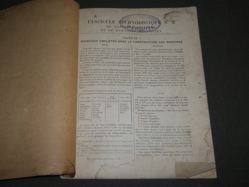 1930 FASCICULES TECHNOLOGIQUES RAOUL CAILLAUET FRENCH CATALOGUE - FR 350