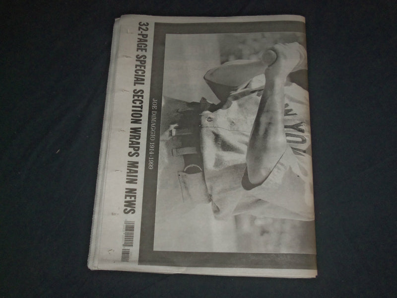 1999 MAR 9 NEW YORK DAILY NEWS NEWSPAPER - JOE DIMAGGIO DIED 1914-1999 -NP 4059