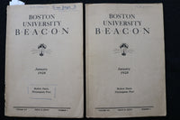 1928 JANUARY BOSTON UNIVERSITY BEACON - SAMUEL WAXMAN - LOT OF 2 - K 2215