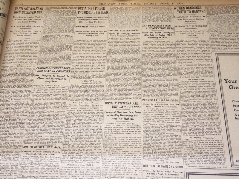 1923 JUNE 8 NEW YORK TIMES - RUNAWAY TROLLEY WRECKS HOUSE KILLS GIRL - NT 8660