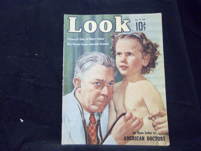 1939 JANUARY 17 LOOK MAGAZINE - COLOR PICTURES OF HITLER'S PALACE INSIDE-ST 1429