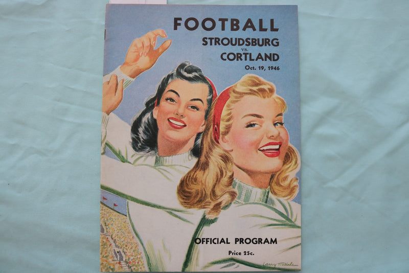 1946 OCTOBER 19 STROUDSBURG VS. CORTLAND STATE FOOTBALL PROGRAM - K 3393