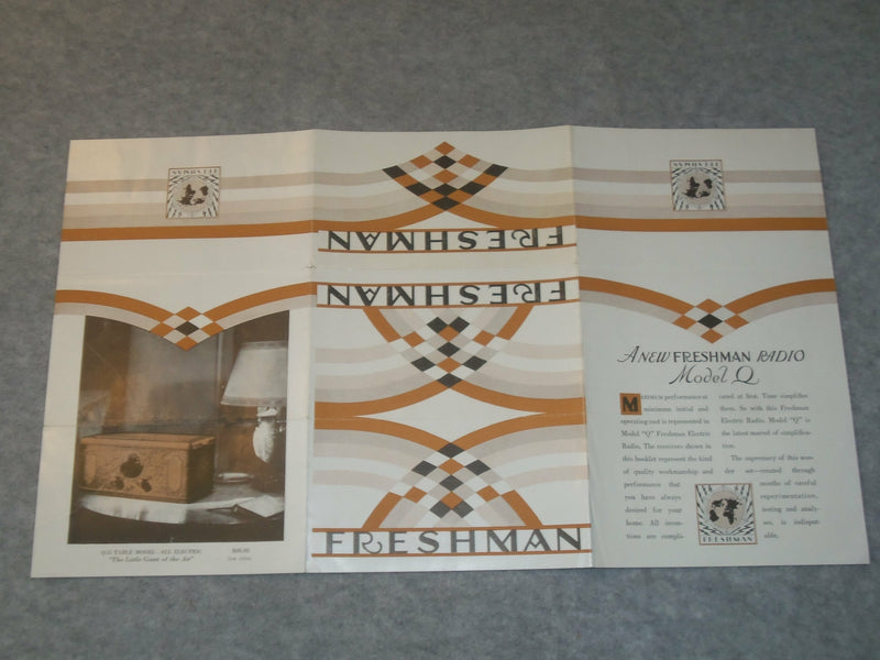 1920'S A NEW FRESHMAN RADIO MODEL Q BROCHURE - J 6328