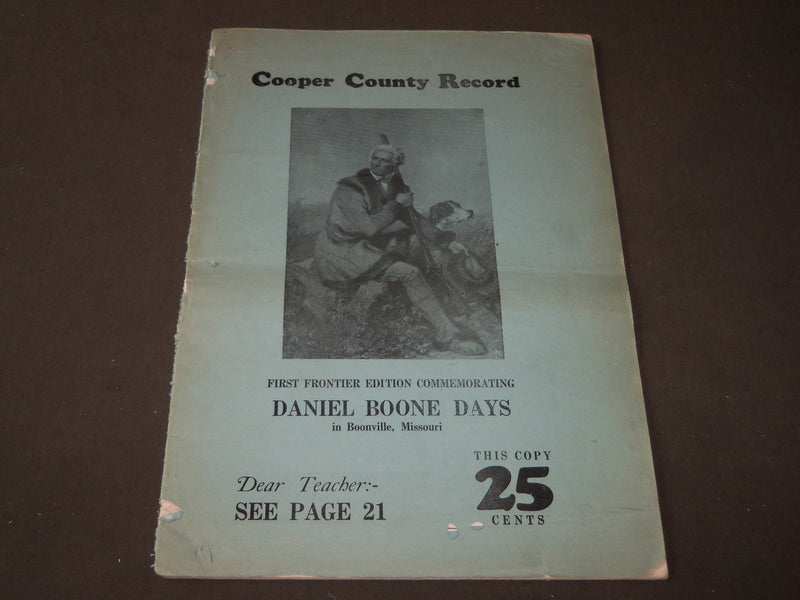 1939 SEPTEMBER 1 COOPER COUNTY RECORD NEWSPAPER - DANIEL BOONE DAYS - NP 2886
