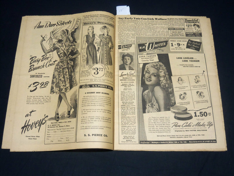 1945 JANUARY 29 BOSTON DAILY RECORD NEWSPAPER -SILESIA COAL FIELDS FALL- NP 4884