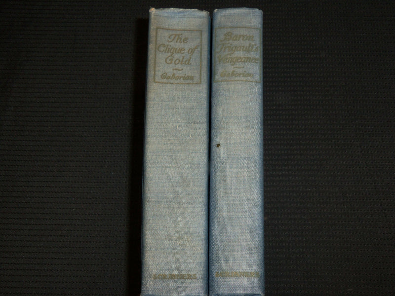 1921 EMILE GABORIAU MYSTERY BOOKS LOT OF 2 - BARON TRIGAULT'S - GOLD - KD 1378G