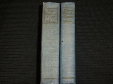 1921 EMILE GABORIAU MYSTERY BOOKS LOT OF 2 - BARON TRIGAULT'S - GOLD - KD 1378G