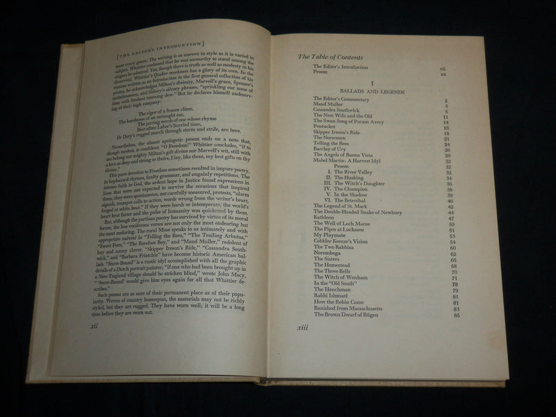 1945 THE POEMS OF JOHN GREENLEAF WHITTIER HARDCOVER BOOK BY UNTERMEYER - KD 7029