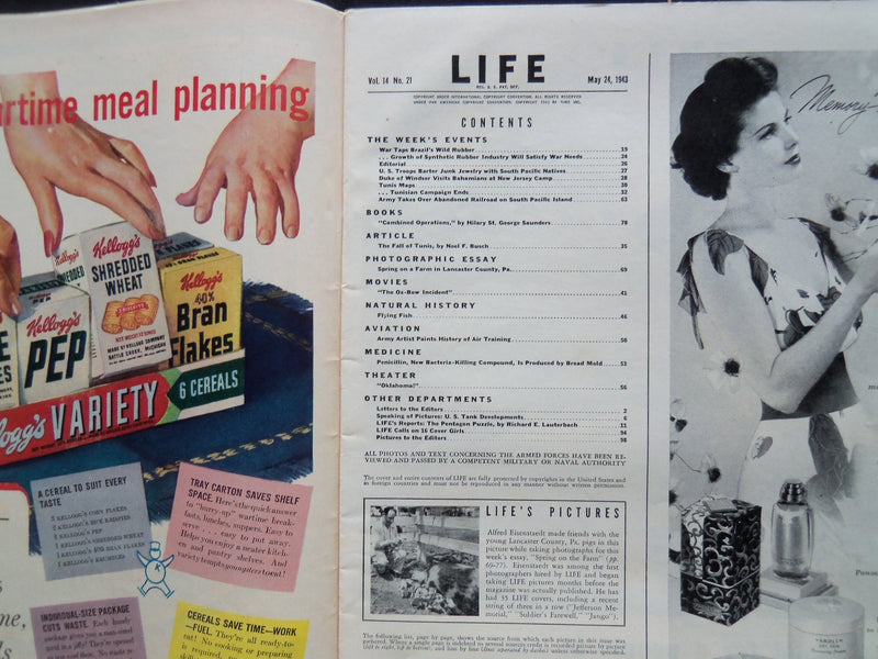 1943 MAY 24 LIFE MAGAZINE - PEGGY LLOYD - L 340