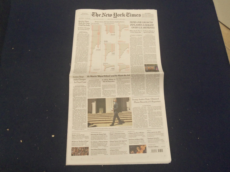 2021 MAY 8 NEW YORK TIMES - TEPID JOB GROWTH INFLAMES DEBATE OVER U.S. BENEFITS