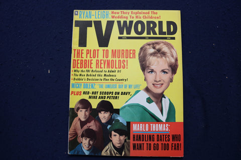 1967 AUGUST TV WORLD MAGAZINE - DEBBIE REYNOLDS-THE MONKEES COVER - E 12936