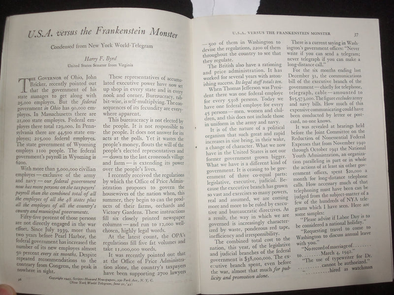 1943 JULY READER'S DIGEST MAGAZINE - AMERICAN FLAG COVER - J 9986
