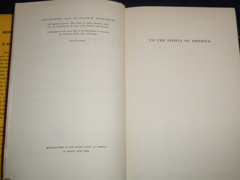 1950 BEHIND CLOSED DOORS COLD WAR HARDCOVER BOOK BY ZACHARIAS - KD 4351O