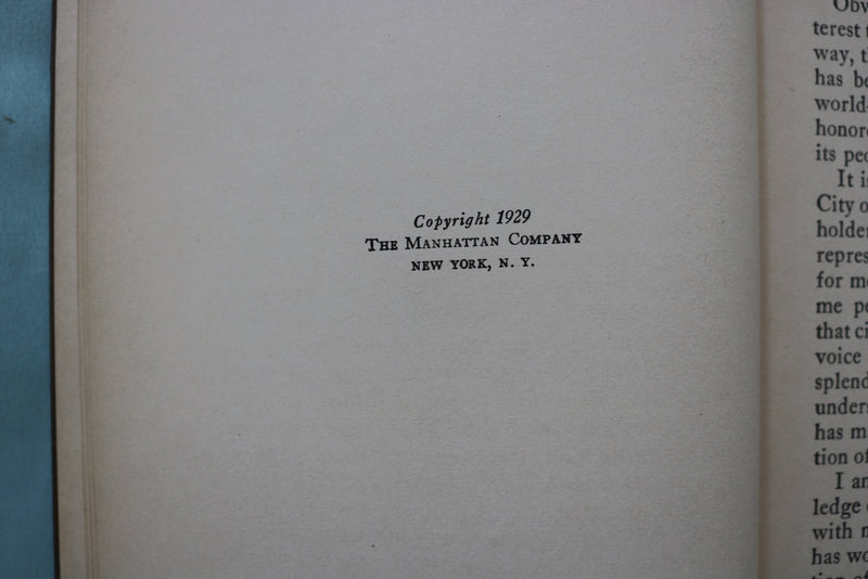 1929 MANNA-HATIN THE STORY OF NEW YORK HARDCOVER BOOK - KD 9567
