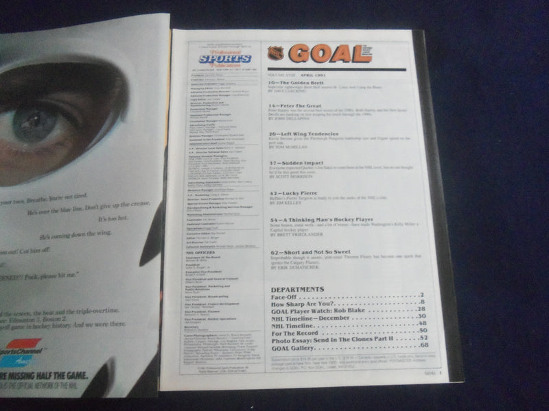 1991 APRIL NHL GOAL MAGAZINE - VOLUME XVIII - BRETT HULL - SP 6483O