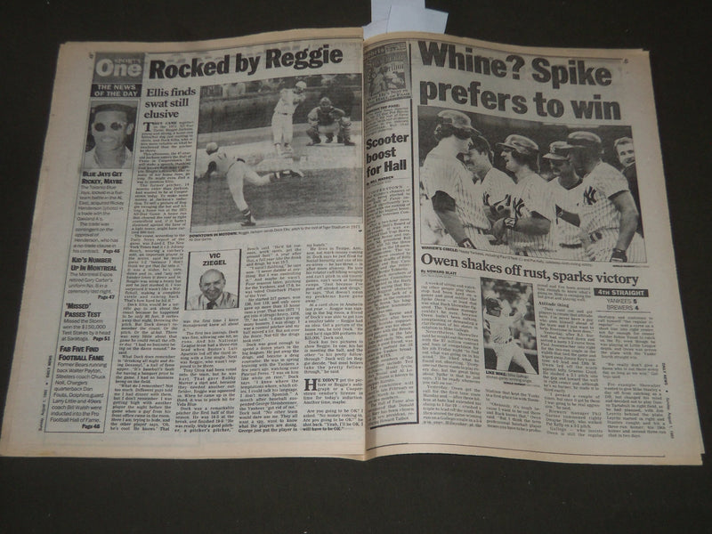 1993 AUGUST 1 NEW YORK DAILY NEWS - MR. OCTOBER HALL OF FAME - NP 2614
