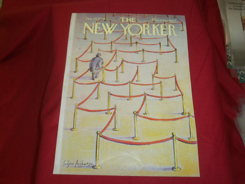 1975 JANUARY 20 NEW YORKER MAGAZINE FRONT COVER ONLY - GREAT ART FOR FRAMING