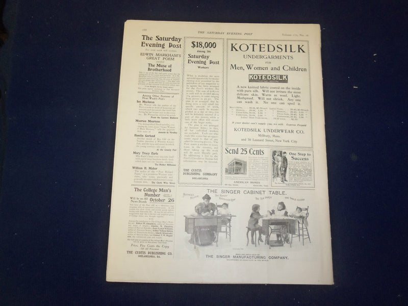 1899 OCTOBER 14 THE SATURDAY EVENING POST MAGAZINE - NICE ILLUSTRATIONS - B 6719