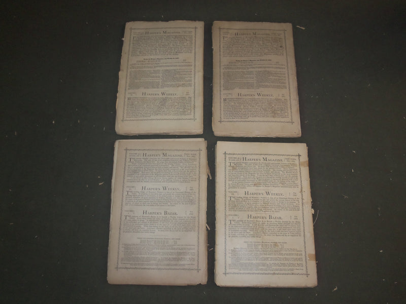 1867 HARPER'S MONTHLY MAGAZINE - LOT OF 9 - NICE STORIES & ADS - WR 647D