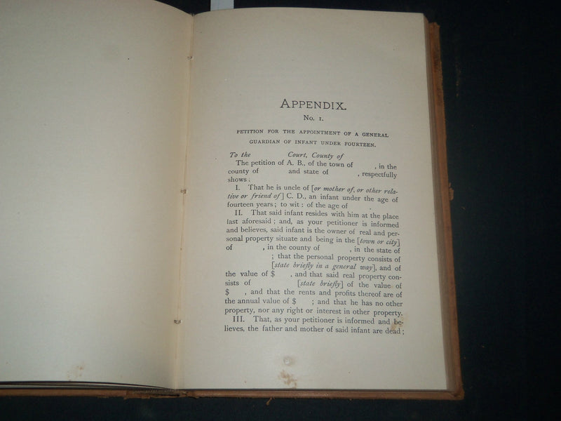 1888 THE LEGAL RELATIVES OF INFANTS HARDCOVER BOOK BY G. W. FIELD - R 308