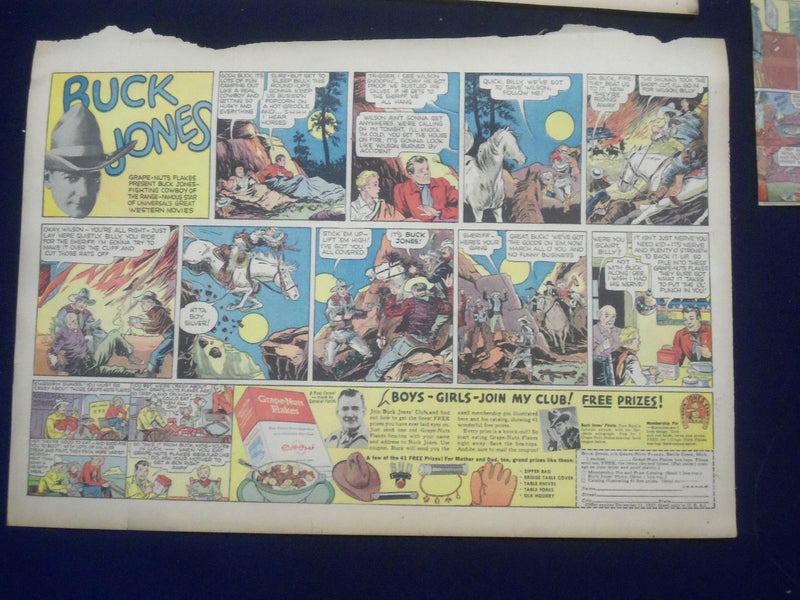 1937 BUCK JONES COLOR COMICS ADS - LOT OF 3 - NP 5257