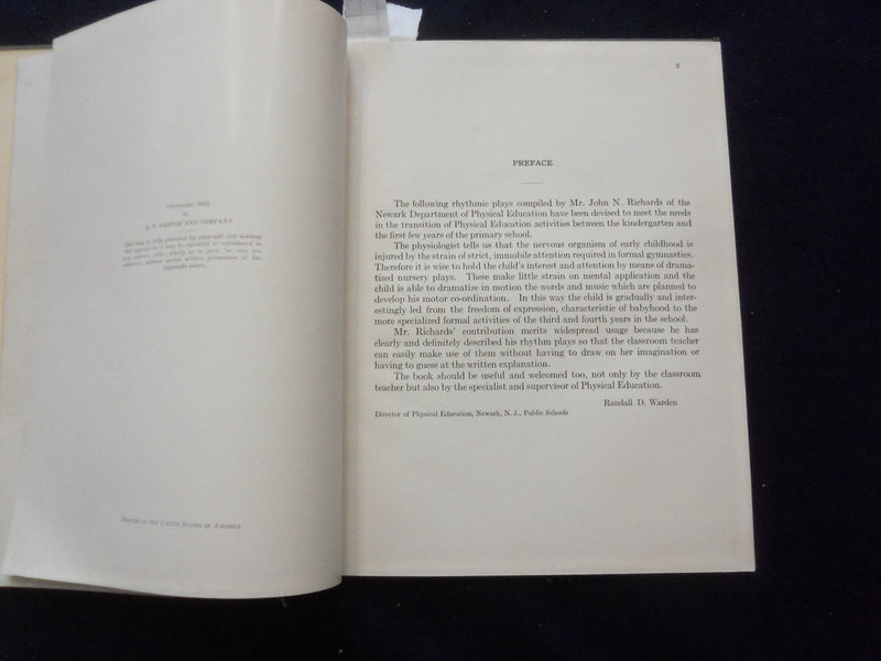 1931 DRAMATIZED RHYTHM PLAYS HARDCOVER BOOK BY JOHN N. RICHARDS - KD 8319