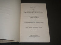 1899 AUDITOR GENERAL FINANCE REPORT OF PENNSYLVANIA FOR 1898 BOOK - KD 4212