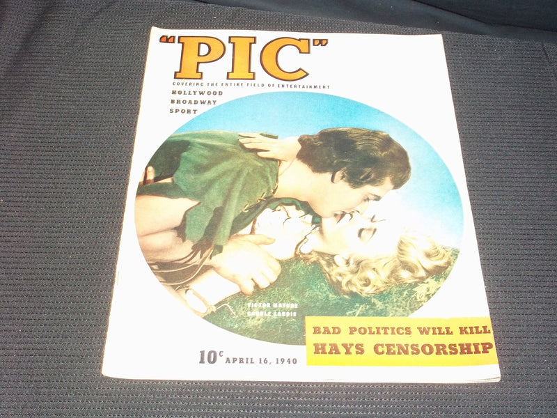 1940 APRIL 16 PIC MAGAZINE - VICTOR MATURE & CAROLE LANDIS FRONT COVER - E 2605