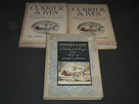 1942 CURRIER & IVES VOLUME LOT OF 3 - GREAT PLATES INSIDE - KD 2451