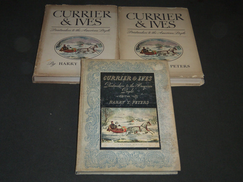 1942 CURRIER & IVES VOLUME LOT OF 3 - GREAT PLATES INSIDE - KD 2451