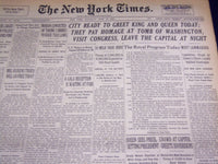 1939 JUNE 10 NEW YORK TIMES - CITY TO GREET KING & QUEEN - NT 3686