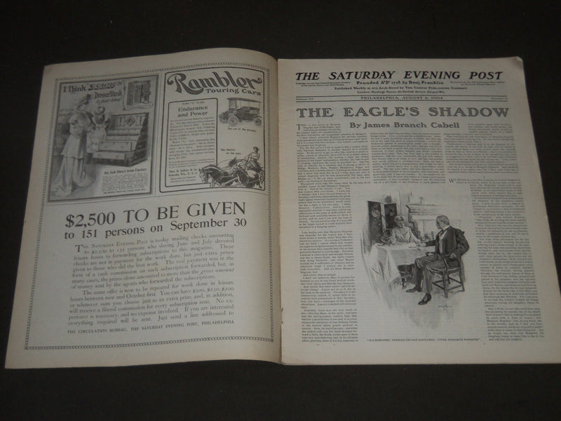 1904 AUGUST 6 THE SATURDAY EVENING POST MAGAZINE - ILLUSTRATED COVER - SP 496