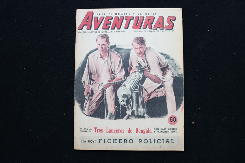 1950 MAY 15 AVENTURAS MAGAZINE - GARY COOPER COVER - E 25373