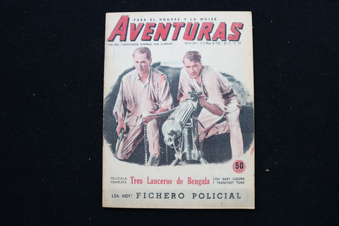 1950 MAY 15 AVENTURAS MAGAZINE - GARY COOPER COVER - E 25373
