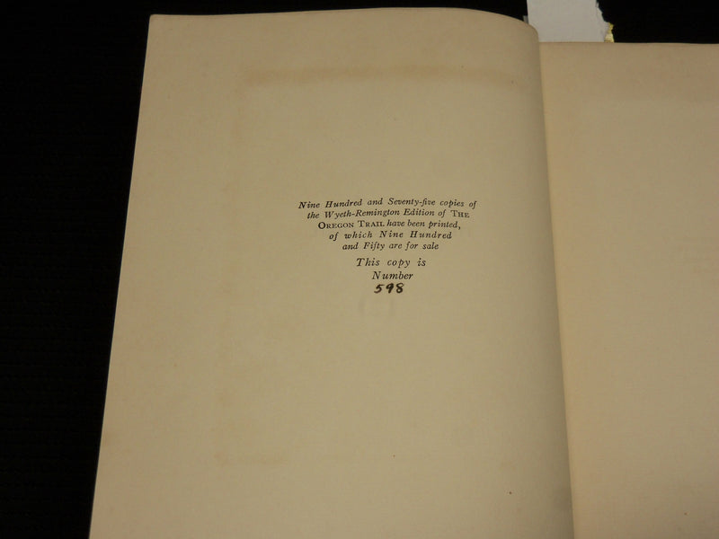1925 THE OREGON TRAIL SKETCHES HARDCOVER BOOK - WYETH - REMINGTON - KD 7455
