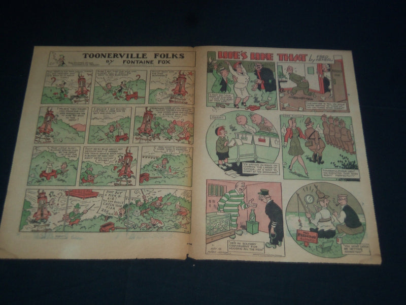 1941 THE EVENING NEWS SUNDAY COLOR COMIC SECTION LOT OF 2 - TARZAN - NP 3734