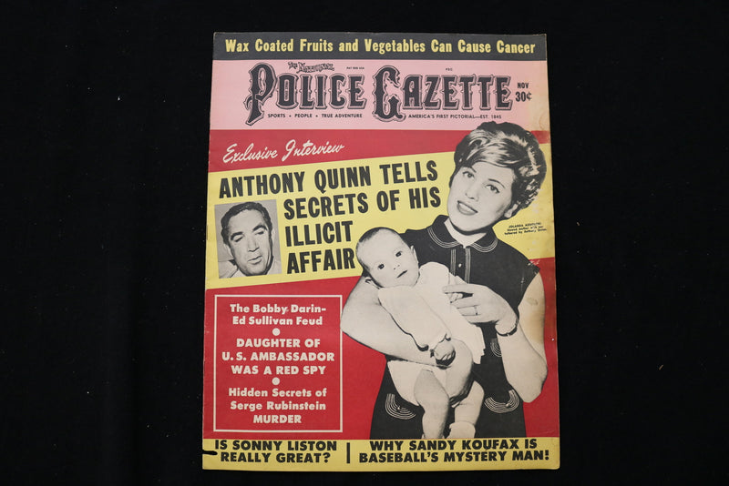 1963 NOVEMBER POLICE GAZETTE MAGAZINE - ANTHONY QUINN AFFAIR COVER - E 10050