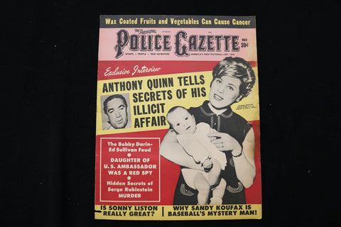 1963 NOVEMBER POLICE GAZETTE MAGAZINE - ANTHONY QUINN AFFAIR COVER - E 10050