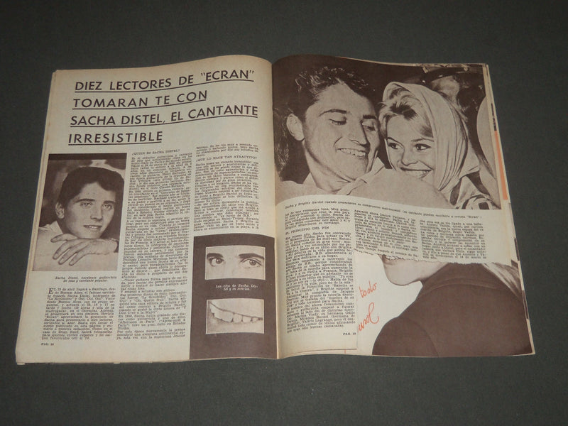 1961-1968 BRIGETTE BARDOT - ECRAN SPANISH MAGAZINES LOT OF 5 - O 2361K
