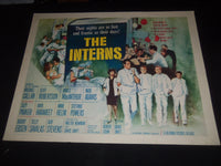 1962 THE INTERNS 1/2 SHEET MOVIE POSTER- CLIFF ROBERTSON, JAMES MACARTHUR- P 418