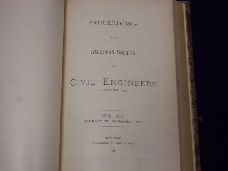 1884-1895 PROCEEDINGS OF AMERICAN SOCIETY CIVIL ENGR VOLUME LOT OF 4 - KD 909J