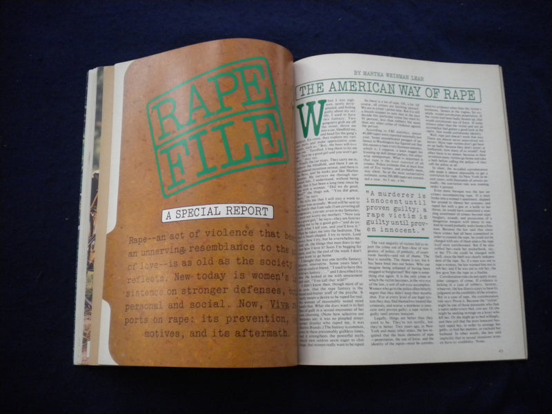1974 NOVEMBER VIVA MAGAZINE - RAPE: A SPECIAL REPORT - B 638K