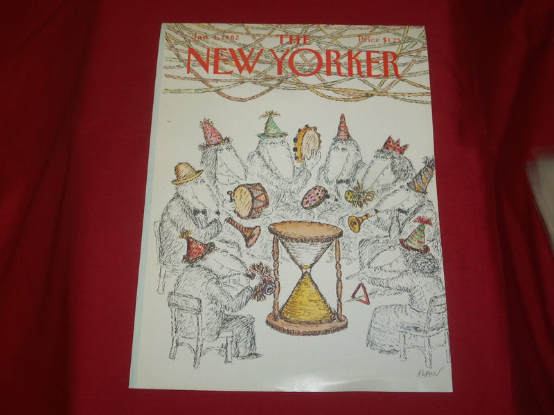 1982 JANUARY 4 NEW YORKER MAGAZINE FRONT COVER ONLY - GREAT ART FOR FRAMING
