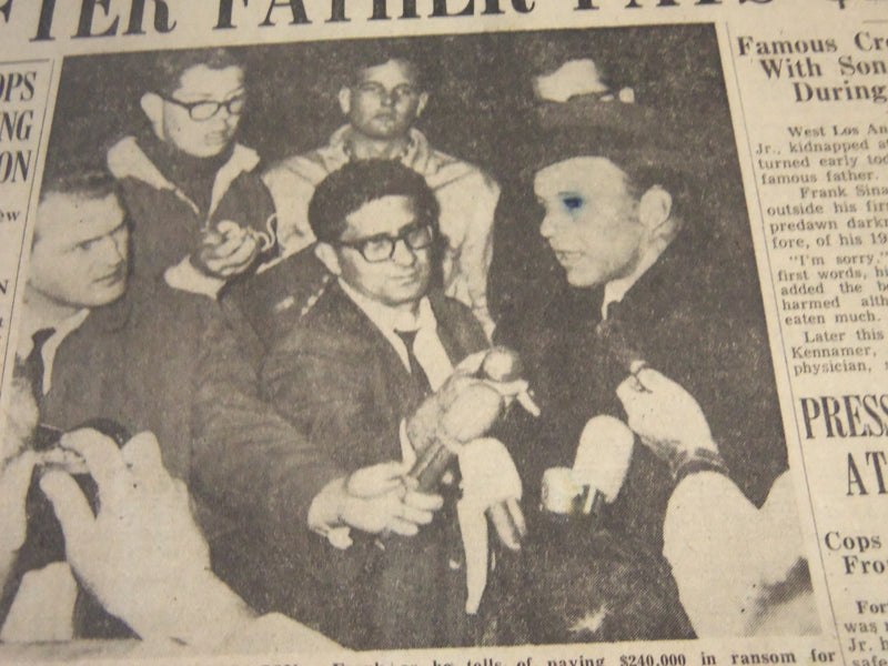 1963 DEC 11 THE RECORD NEWSPAPER - SINATRA IS RETURNED UNHURT - NJ - NP 2415