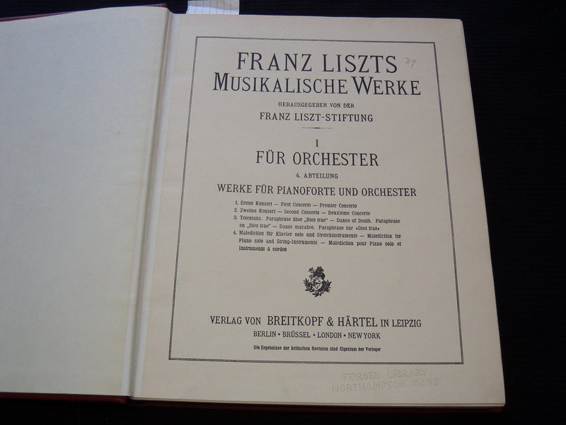 1914-1916 FRANZ LISZTS MUSIKALISCHE WERKE BOUND VOLUME LOT OF 2 - KD 1870C